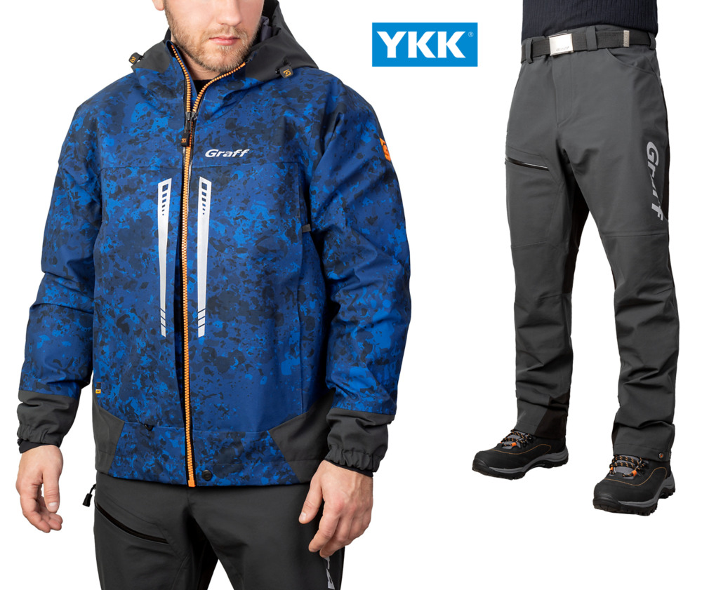 Men's waterproof fishing suit with membrane Graff blue (607-B-9/707-B-1) 1