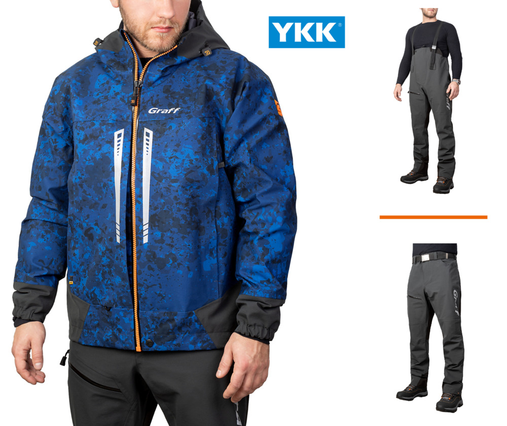 Men's waterproof fishing suit with membrane Graff blue (607-B-9/707-B-1) 1