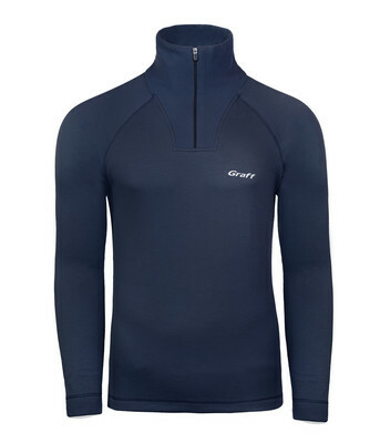 Graff Men's DUO SKIN 300 Thermal Polo Neck Navy Blue (902-3) 1
