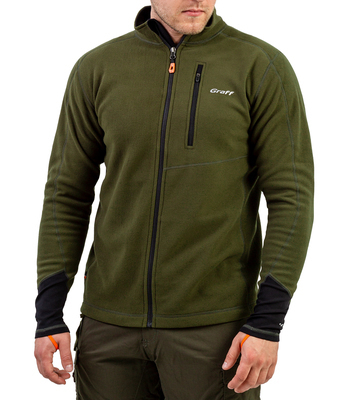 Graff Herren Fleecejacke mit Reißverschluss Oliv (226-P-BL) 1