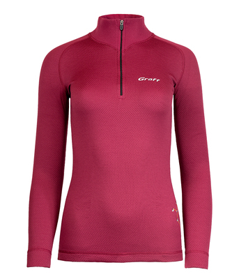 Graff Women's DUO SKIN 300 Thermal Polo Neck Top Burgundy (902-4-D) 1