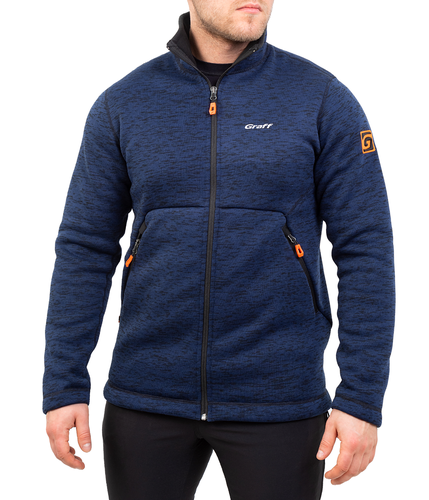 Graff Herren Warmer Outdoor-Pullover Blau Meliert (230-BL-9) 1