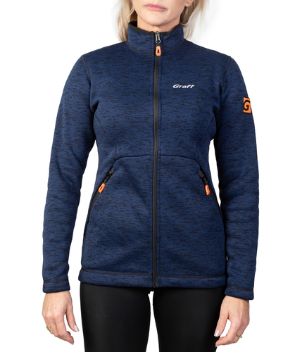 Graff Damen Warme Outdoor-Sweatjacke Marine Melange (230-BL-9-D) 1
