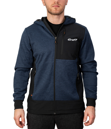 Męska bluza polarowa outdoorowa Graff niebieska (233-P-BL-3) 1