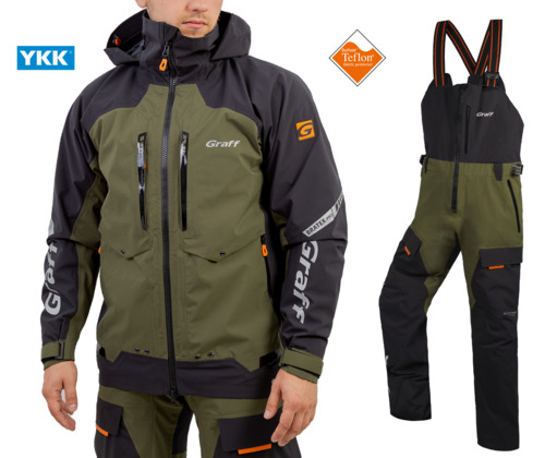 Herren Angelanzug wasserdicht mit Membran Graff grün (631-B-7/731-B-7 Edition 2.0) 1