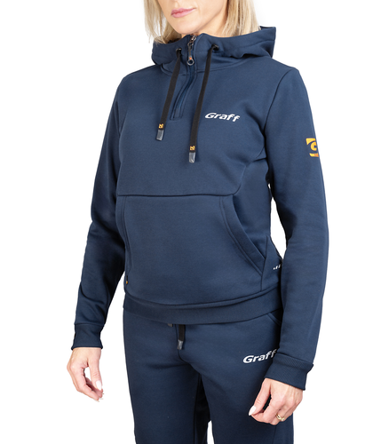 Graff Damen-Outdoor-Känguruhoodie Blau (232-BL-3-D) 1