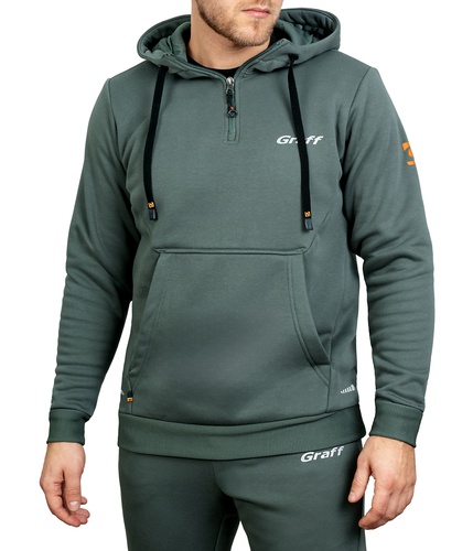 Graff Men's Outdoor Kangaroo Hoodie Green (232-BL) 1