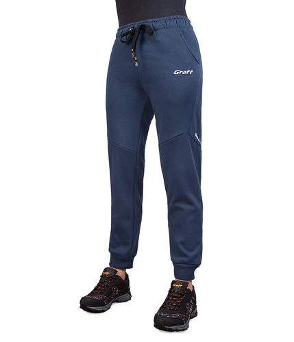 Damskie spodnie dresowe outdoorowe Graff niebieskie (232-SP-3-D) 1