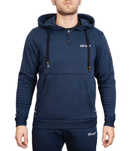 Męska bluza kangurka outdoorowa Graff niebieska (232-BL-3) 1