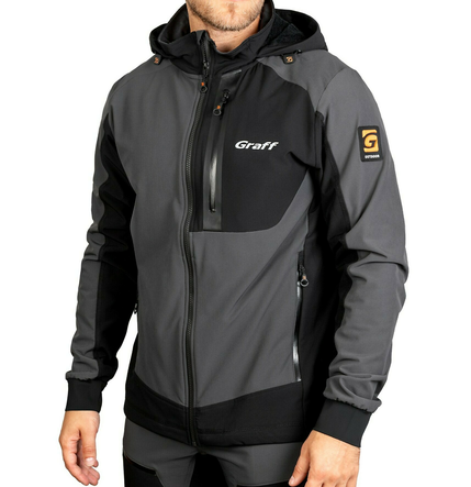 Męska kurtka softshellowa wędkarska / outdoor Graff grafit (561-S-2) 1