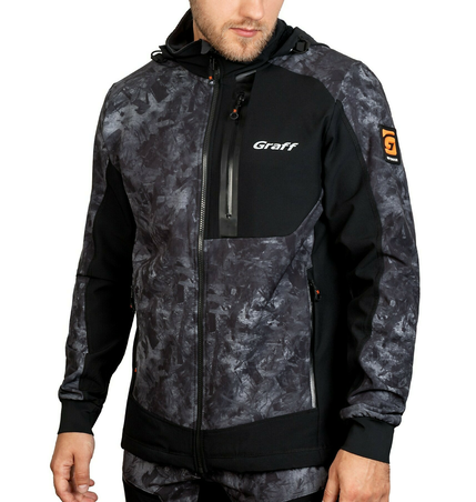 Męska kurtka softshellowa wędkarska / outdoor Graff carbon (561-S-8) 1